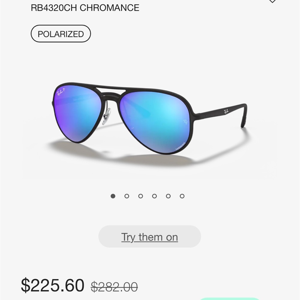 RAY-BAN  Black  Chromance sunglasses POLARIZED NWT